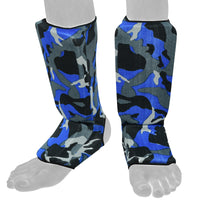 Be Smart Blue Camo Kids Shin Instep Guards – Padded Shin Pads for MMA, Muay Thai, Kickboxing & Karate