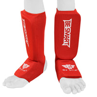 Be Smart Kids Shin Instep Guards – Padded Shin Pads for MMA, Muay Thai, Kickboxing & Karate (Red)