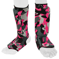 Be Smart Pink Camo Kids Shin Instep Guards – Padded Shin Pads for Girls, MMA, Muay Thai, Kickboxing & Karate