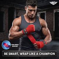 Be Smart Red Boxing Hand Wraps – 2.5m, 3.5m & 4.5m (Pair)