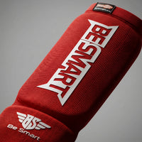 Be Smart Red Shin Instep Guards – Padded Shin Pads for MMA, Muay Thai, Kickboxing & Karate (Adult)