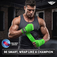 Be Smart Green Boxing Hand Wraps – 2.5m, 3.5m & 4.5m (Pair)