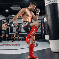 Be Smart Red Shin Instep Guards – Padded Shin Pads for MMA, Muay Thai, Kickboxing & Karate (Adult)