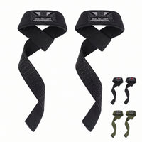 Be Smart All Black Silicone Grip Weightlifting Straps - Pair