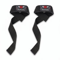Be Smart Black Weightlifting Straps - Pair