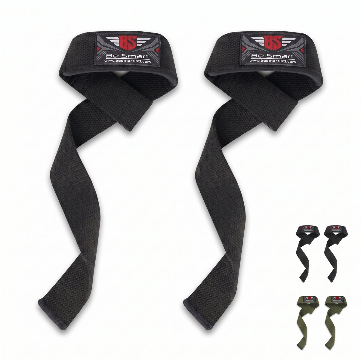 Be Smart Black Weightlifting Straps - Pair