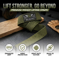 Be Smart Green Weightlifting Straps - Pair