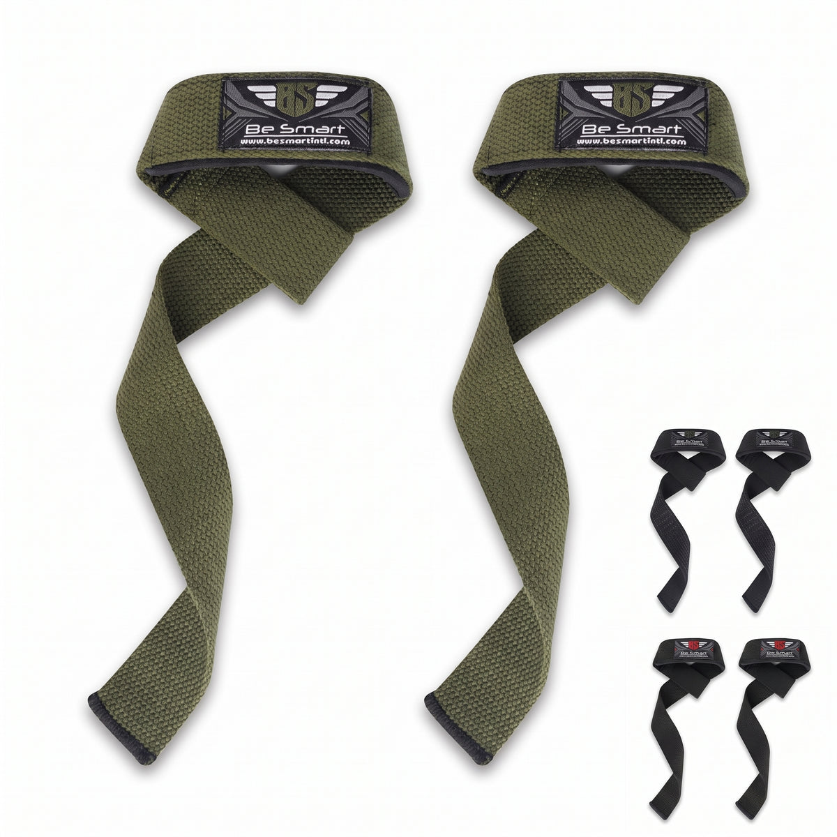 Be Smart Green Weightlifting Straps - Pair