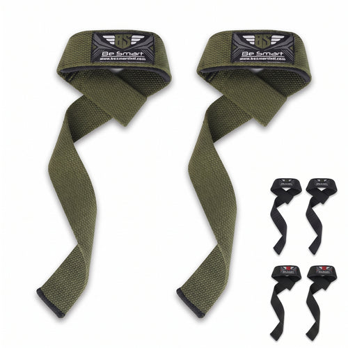 Be Smart Green Weightlifting Straps - Pair