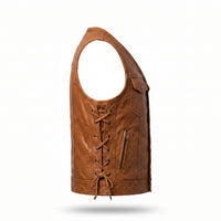 Men's Tan Leather Vest – Tan vest