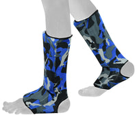 Be Smart Blue Camo Kids Shin Instep Guards – Padded Shin Pads for MMA, Muay Thai, Kickboxing & Karate
