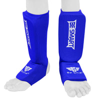 Be Smart Kids Shin Instep Guards – Padded Shin Pads for MMA, Muay Thai, Kickboxing & Karate (Blue)