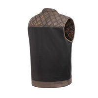 Men's Black Leather Vest – Design 097