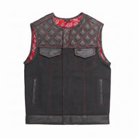Men's Black Leather Vest – Design 073