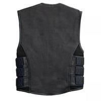 Men's Black Leather Vest – Design 113