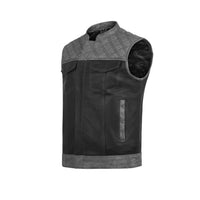 Men's Black Leather Vest – Design 098