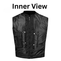 Men's Black Leather Vest – Design 082