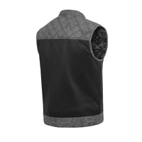Men's Black Leather Vest – Design 098