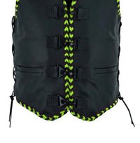Men's Black Leather Vest – Design 090