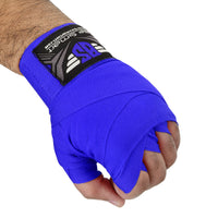 Be Smart Blue Boxing Hand Wraps – Elasticated Inner Gloves for Boxing, MMA, Muay Thai & Kickboxing (Pair)
