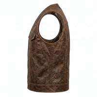 Men's Brown Leather Vest – Design 096