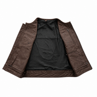 Men's Brown Leather Vest – Design 115