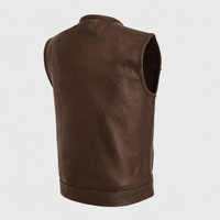 Men's Brown Leather Vest – Design 115
