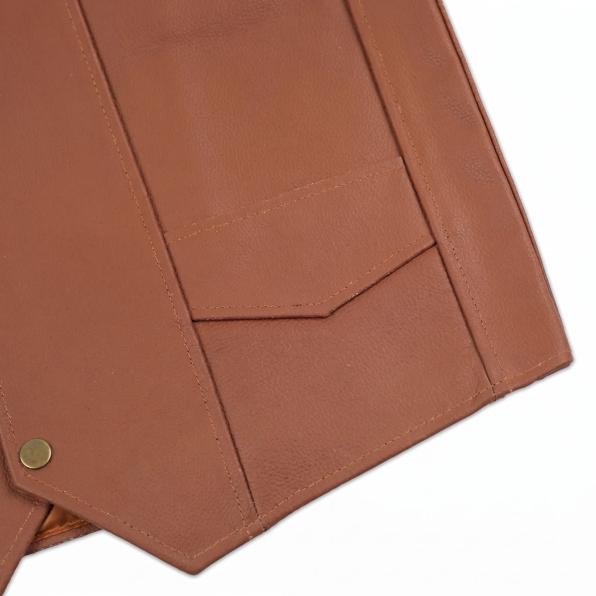 Men's Brown Leather Vest – Design 102