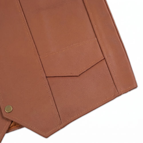 Men's Brown Leather Vest – Design 102