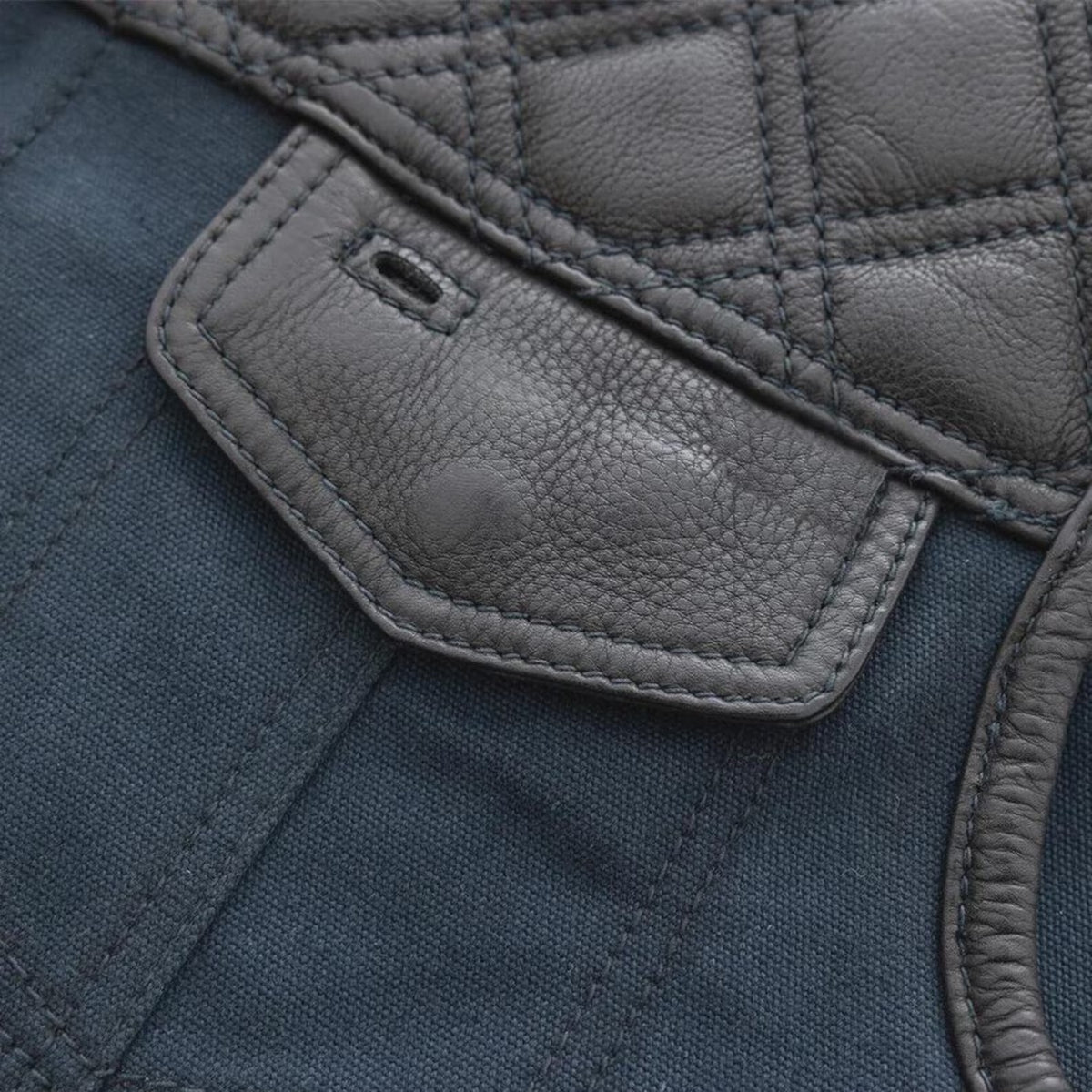 Men's Blue Leather Vest – Design 104