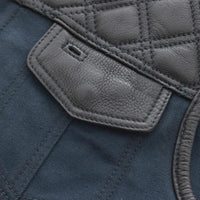 Men's Blue Leather Vest – Design 104
