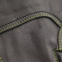 Men's Green Leather Vest – Design 105