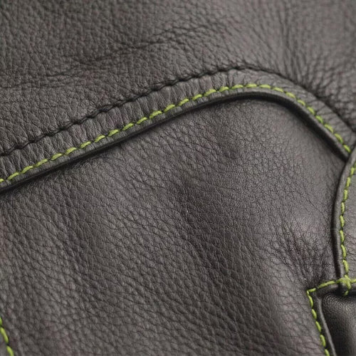 Men's Green Leather Vest – Design 105