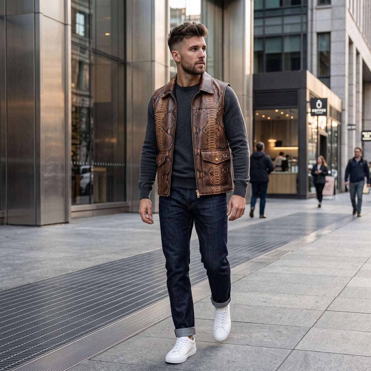 Men's Leather Vest – Design 117