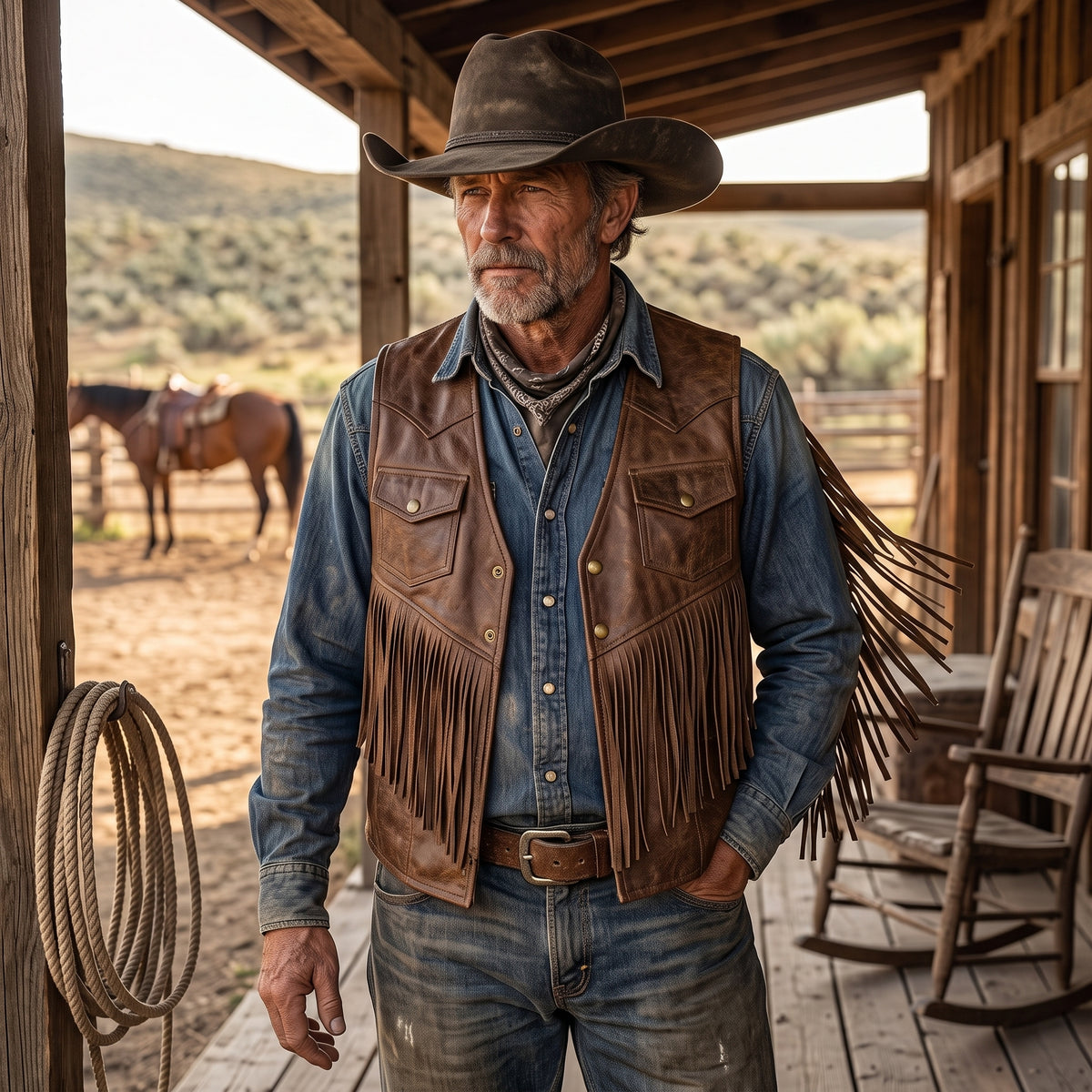 Men's Leather Vest – Design 119