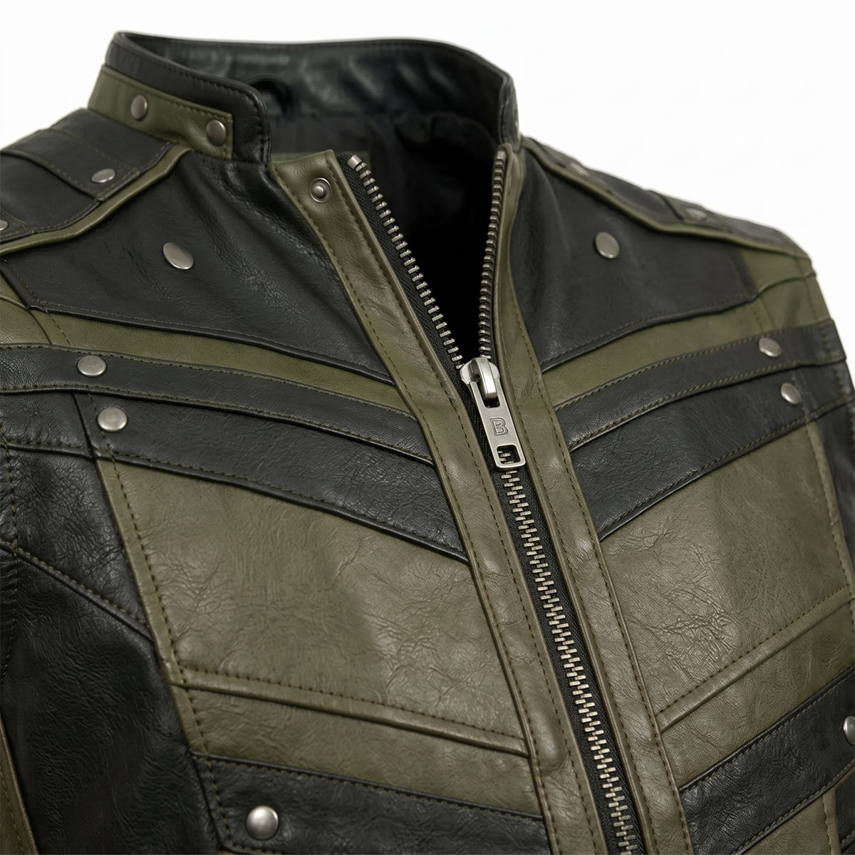 Men's Green Leather Vest – Design 127