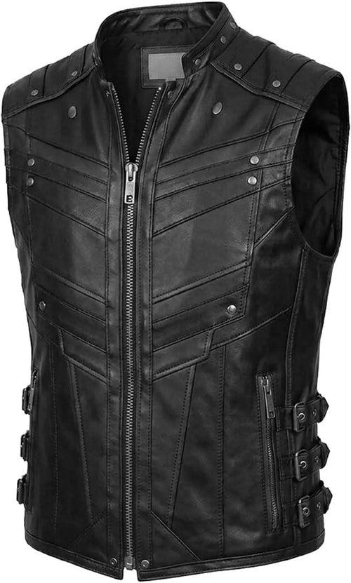 Men's Leather Vest – Design 129