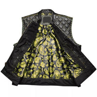 Men's Gold Leather Vest – Design 013