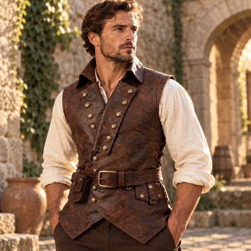 Men's Leather Vest – Design 133