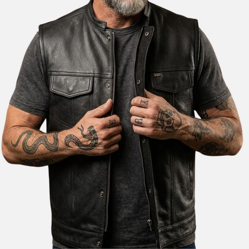 Men's Leather Vest – Design 025