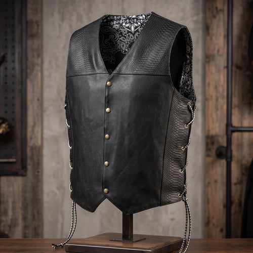 Men's Leather Vest – Design 036