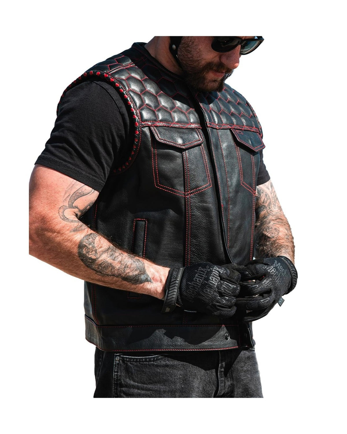 Men's Leather Vest – Design 038
