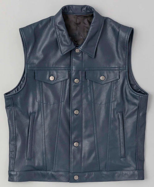 Men's Leather Vest – Design 053