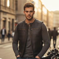Men's Leather Vest – Design 062