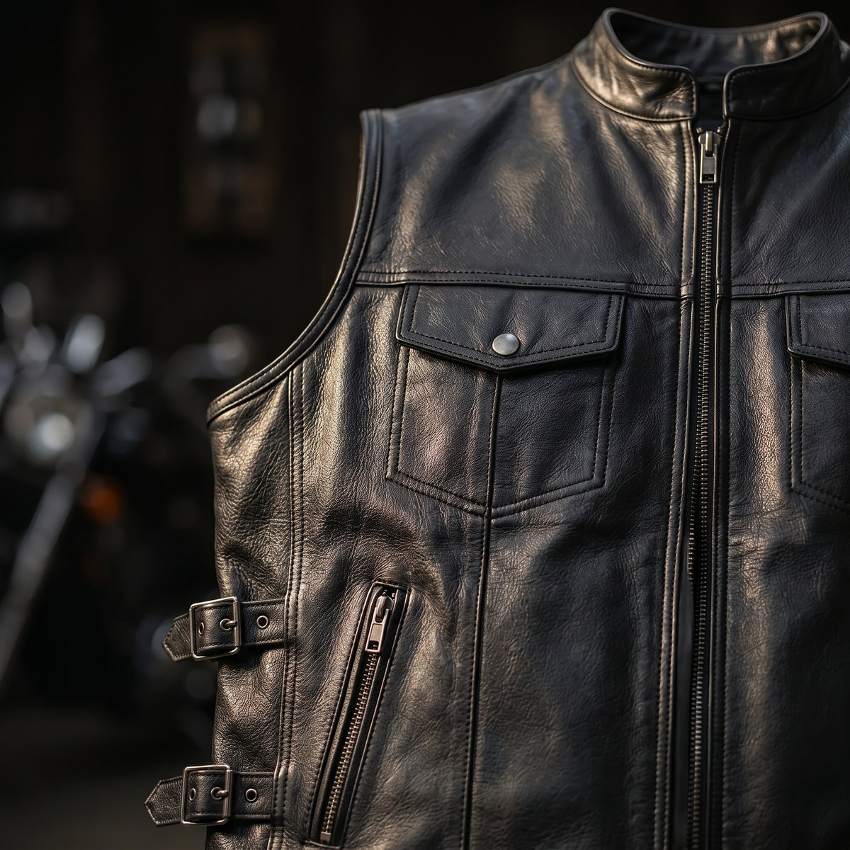 Men's Leather Vest – Design 065