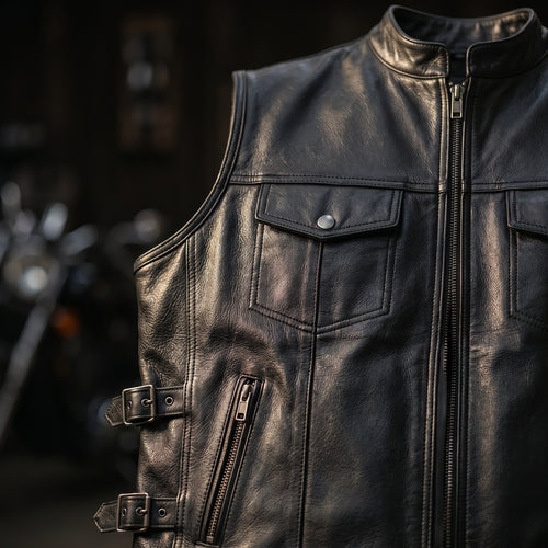 Men's Leather Vest – Design 065