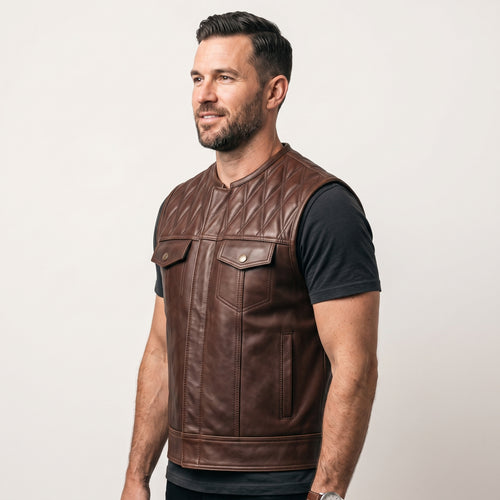 Men's Leather Vest – Design 074