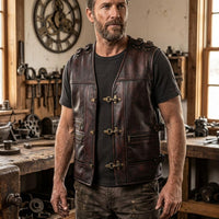 Men's Leather Vest – Design 076