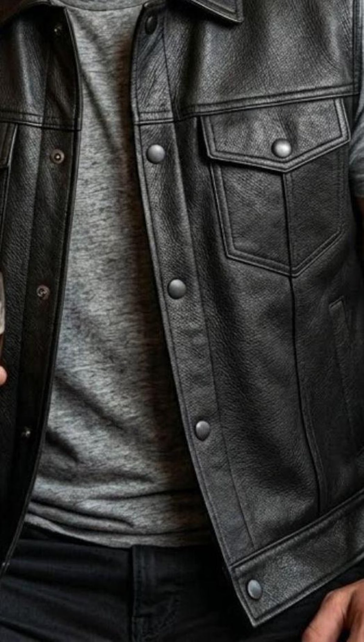 Men's Leather Vest – Design 083