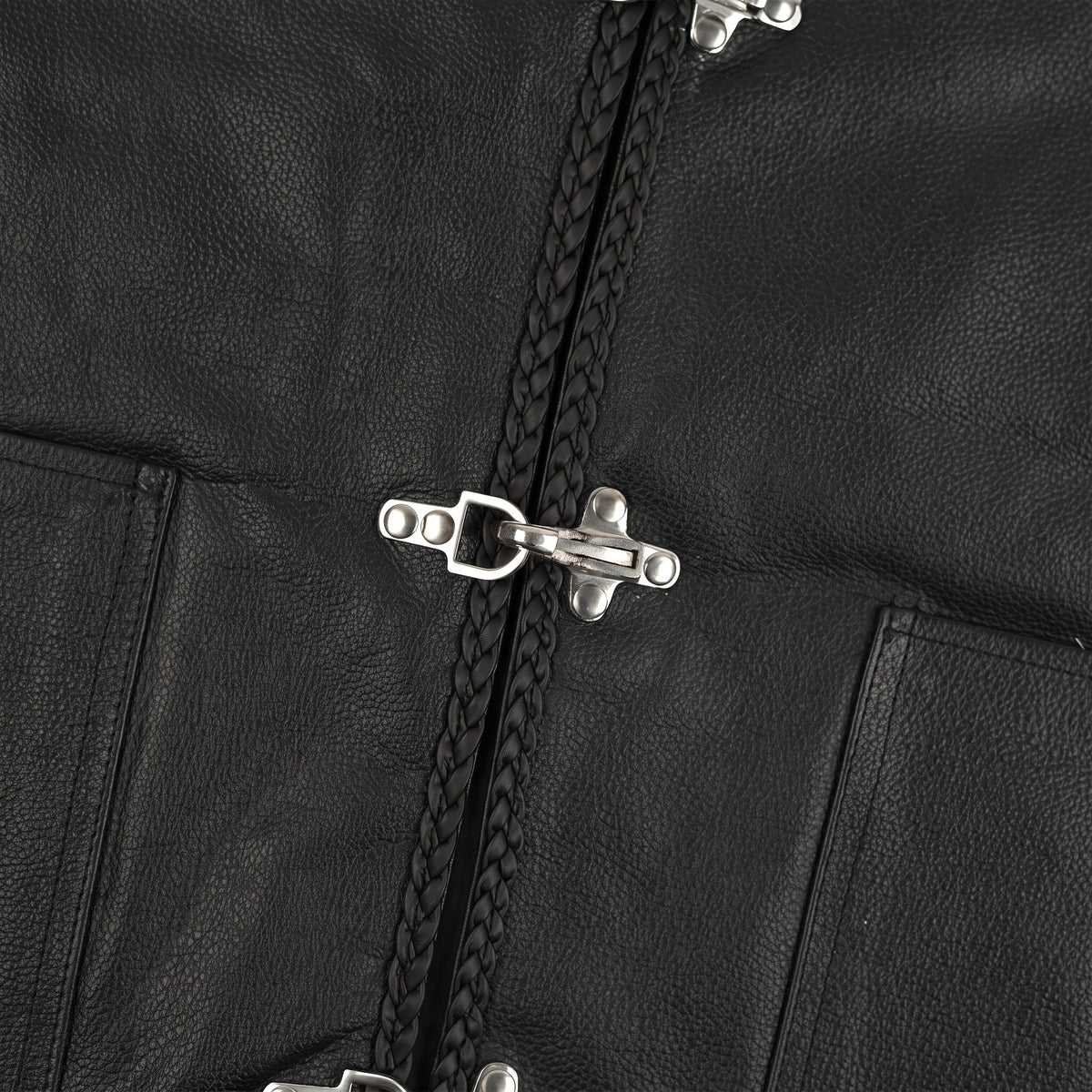 Men's Black Leather Vest – Design 099